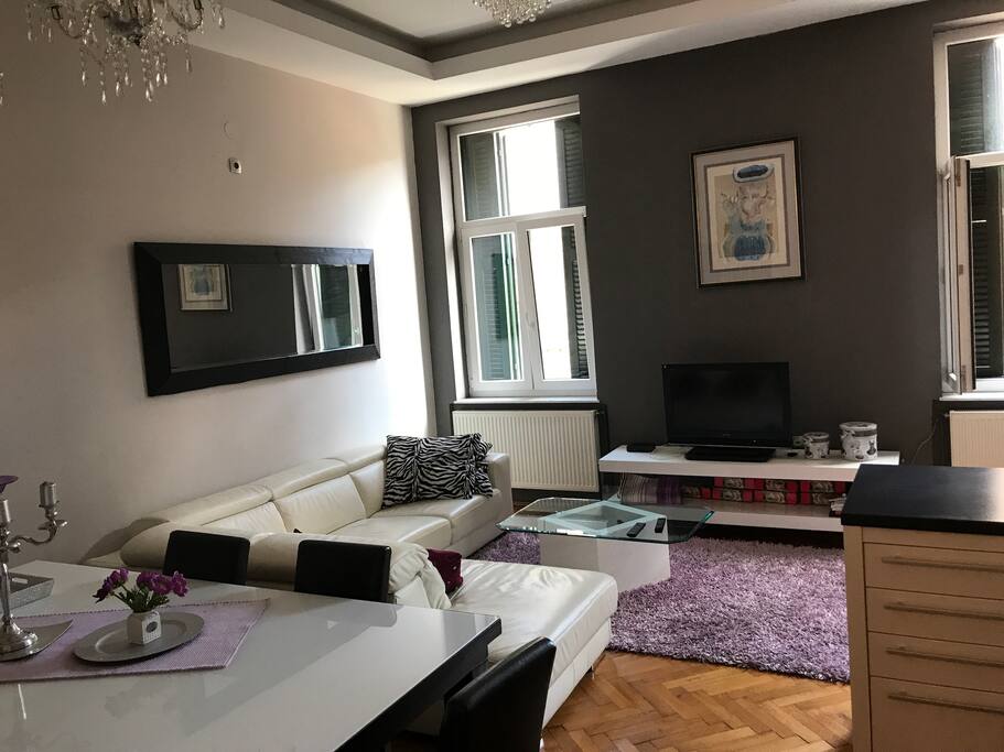 Kitchen, dining and living room