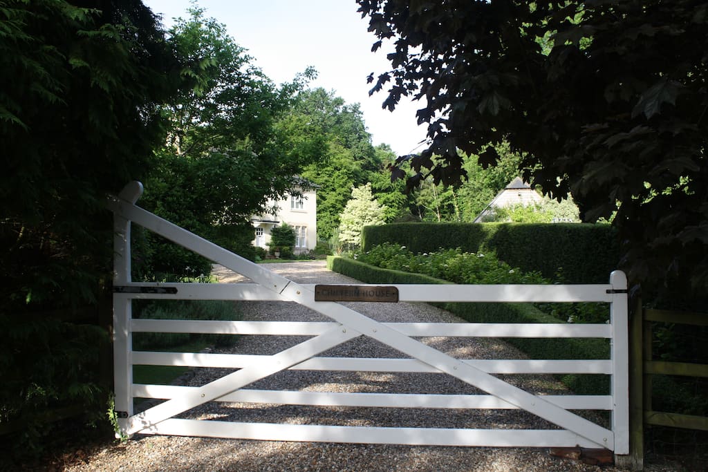 Garden flat behind main house on right