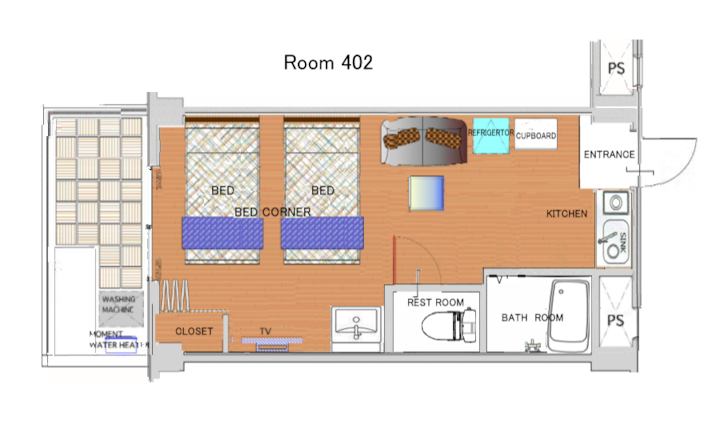 Shibuya Crossing, Studio 402, No Elevator - Shibuya