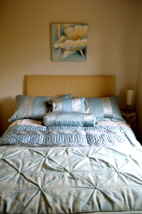 Cosy bedroom overlooking patio garden and Saintfield Town Hill.