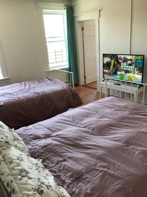 Beautiful bedroom even watch 4K TV.