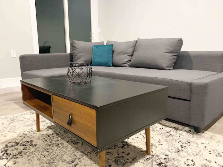 Kitanda cha sofa katika chumba kikuu kwa ajili ya kupumzika au wageni wa ziada 