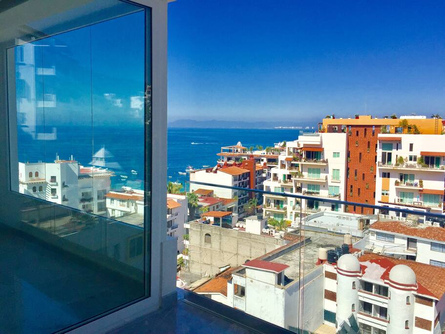 View of the city and ocean from our terrace.