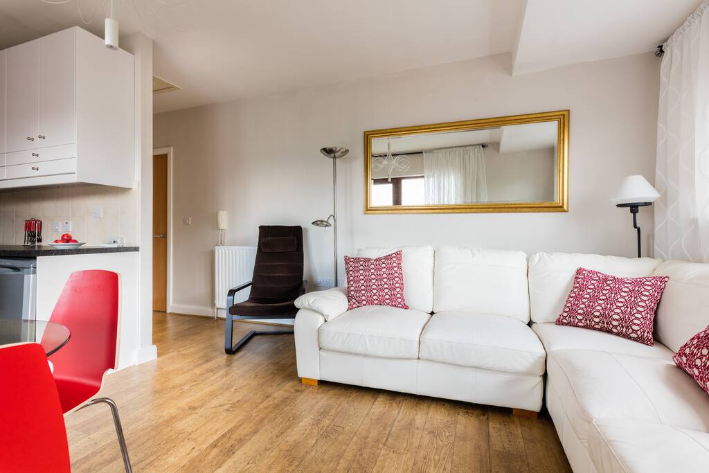 Cream leather sofa