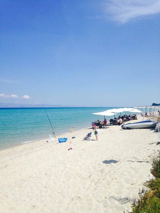 sandy beach in front of the property