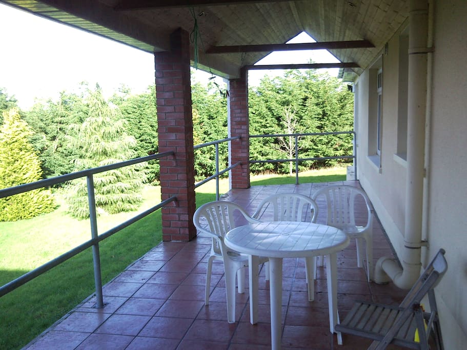 Covered patio with views over Clare Hills and magnificent sunsets