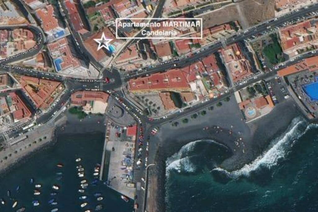 Vista aérea de la zona del apartamento