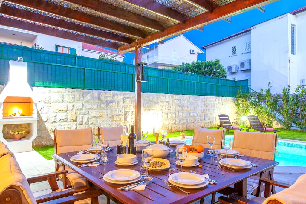 New modern villa Dane in Hvar town, terrace and barbecue, private swimming pool
