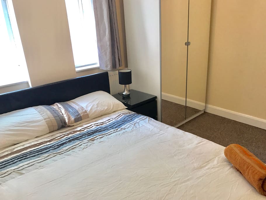 Double faux bed with orthopaedic mattress