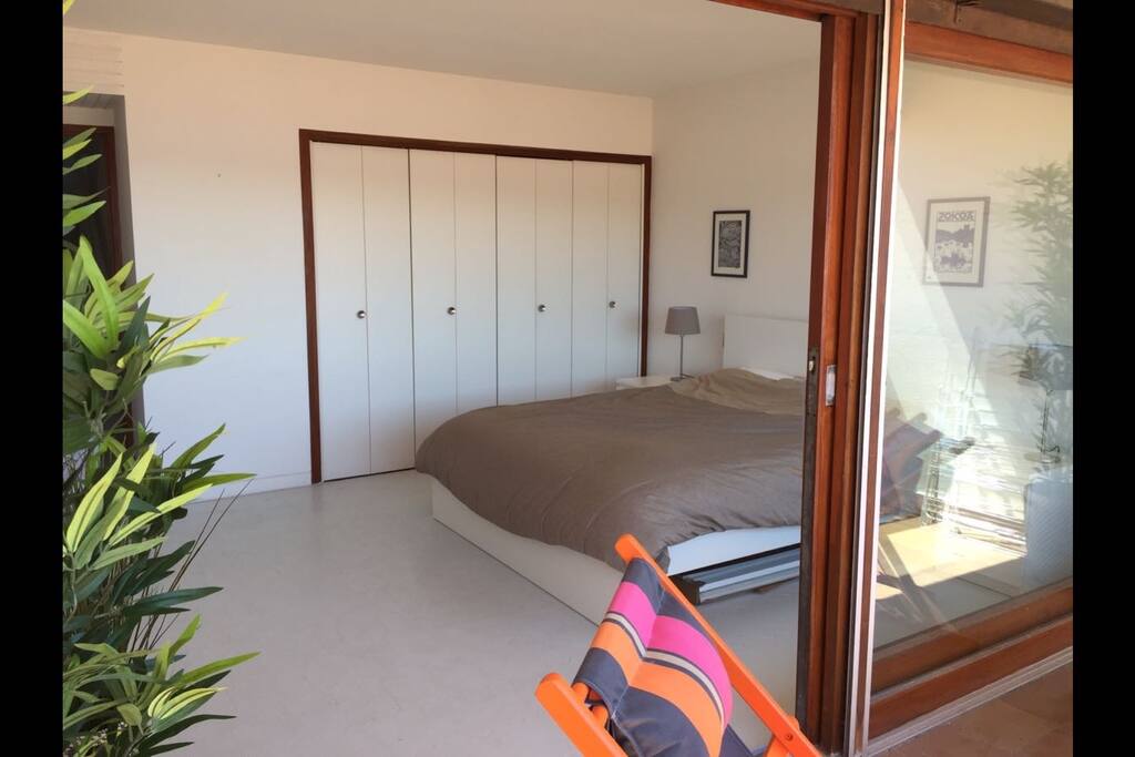 Master bedroom. Picture taken from the large balcony, same size as the lounge balcony.