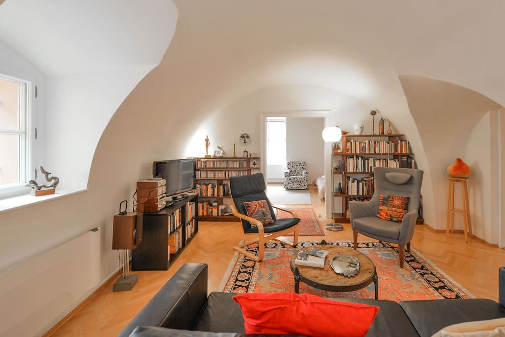 Our comfortable living room showing the new heating system throughout the apartment for your winter comfort