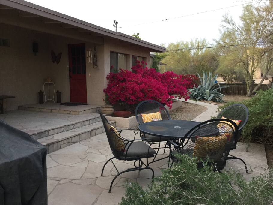 Front door patio and grilling area