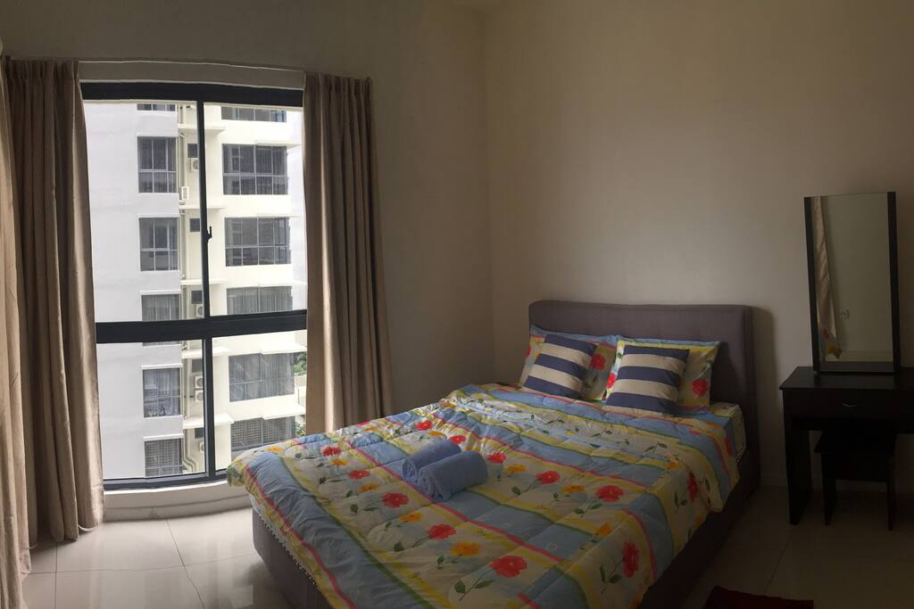 Master bedroom with attached toilet
