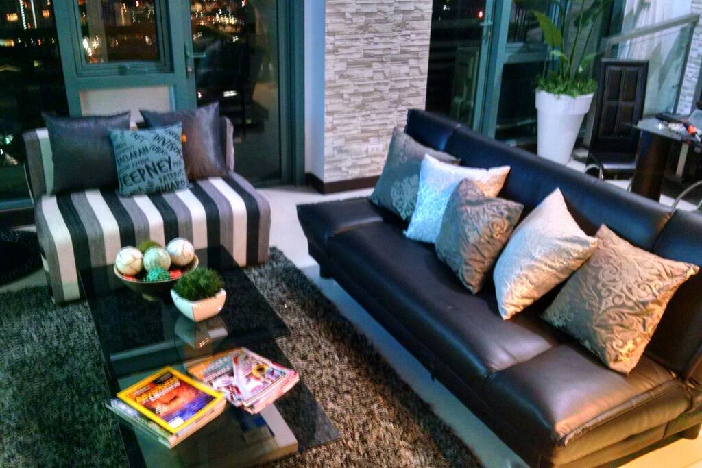 Living room at night