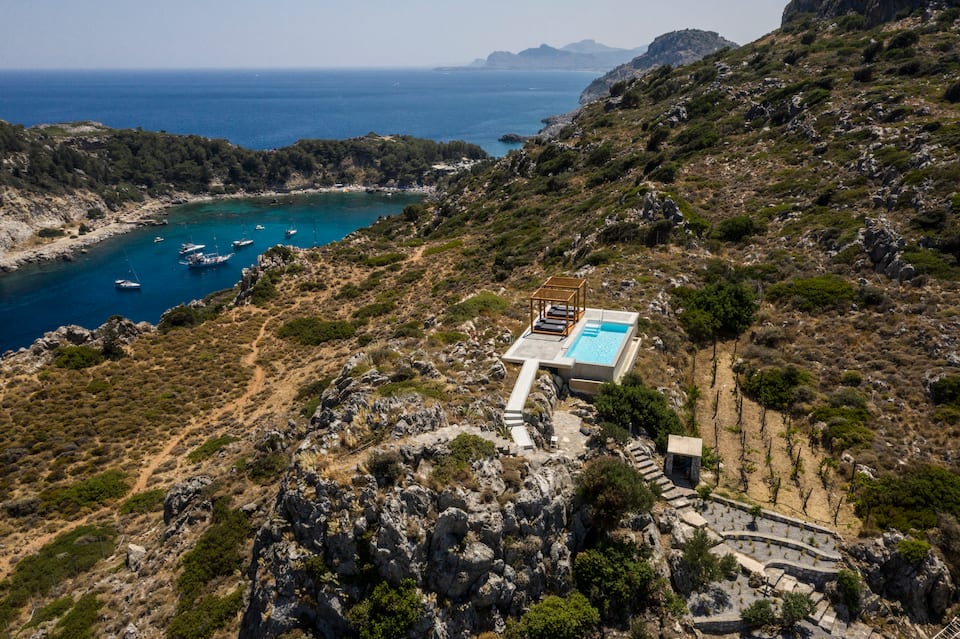 Noura Villa, on the cliffs above Anthony Quinn Bay, Faliraki, Rhodes, Greece, photo 4 of 10