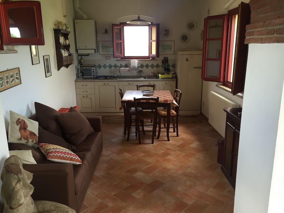 The kitchen and the dining room