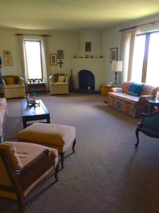 Large Living room with views of Santa Fe Baldy