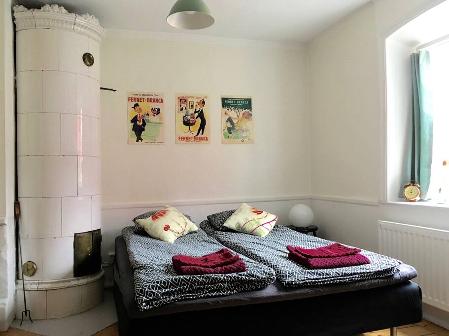 The guest room has a comfortable double-bed