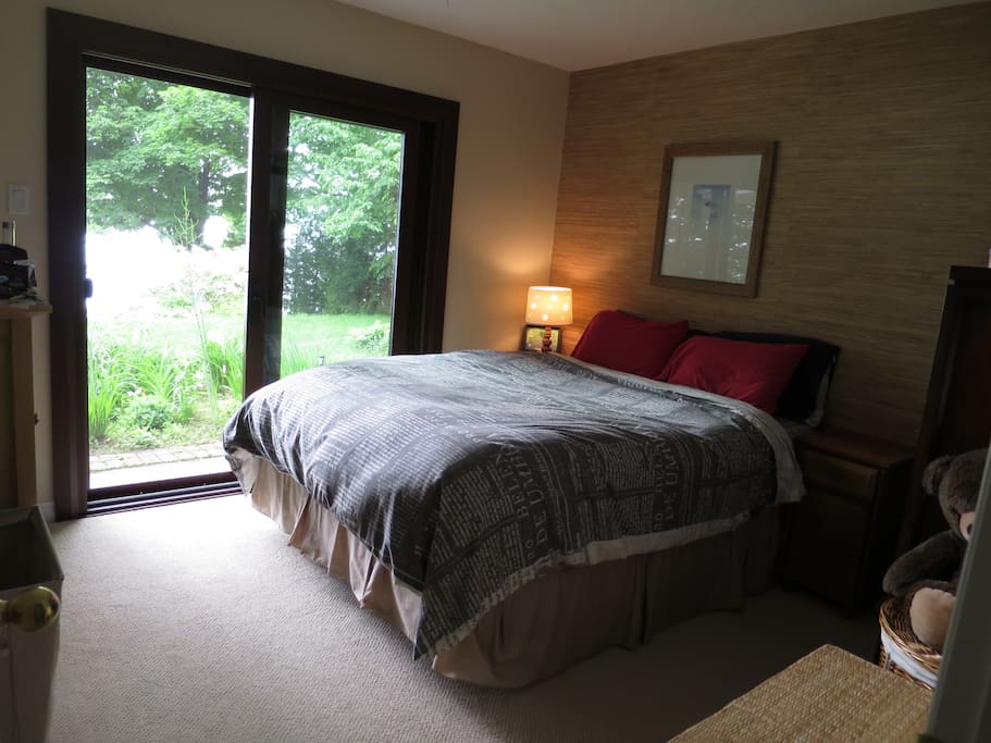 View of the bay from your queen size bed. Private bathroom directly across hall.