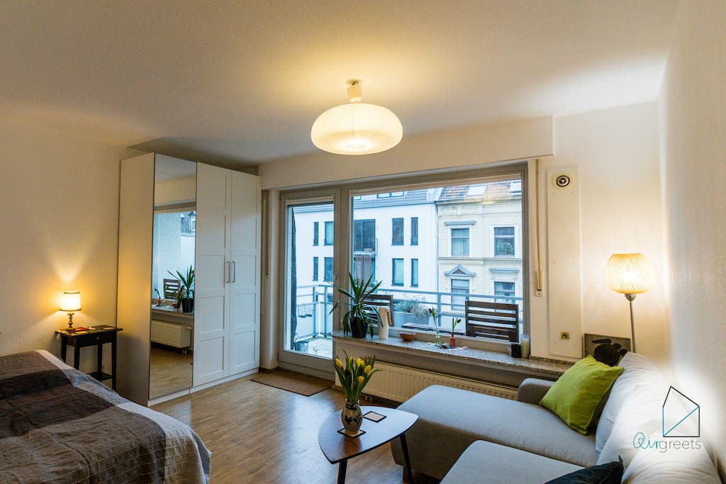 From the living room, you'll have access to the great balcony.