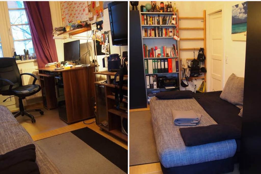 Living room with couch / Wohnzimmer mit Schlafcouch