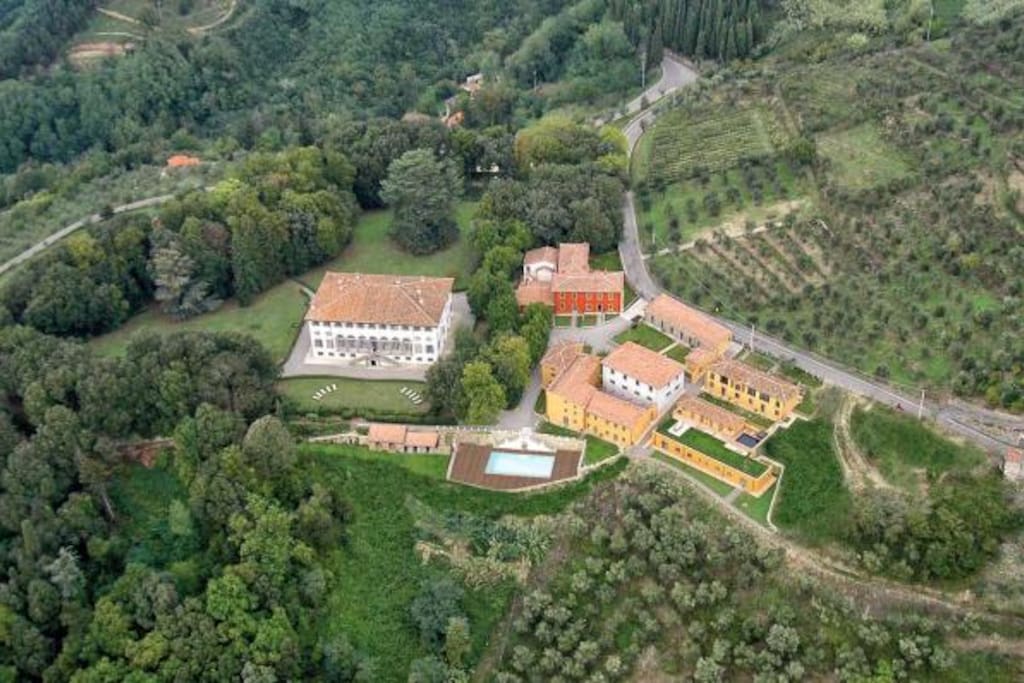 Villa Guinigi private historic estate outside Lucca overlooking spectacular vineyards and olive groves,