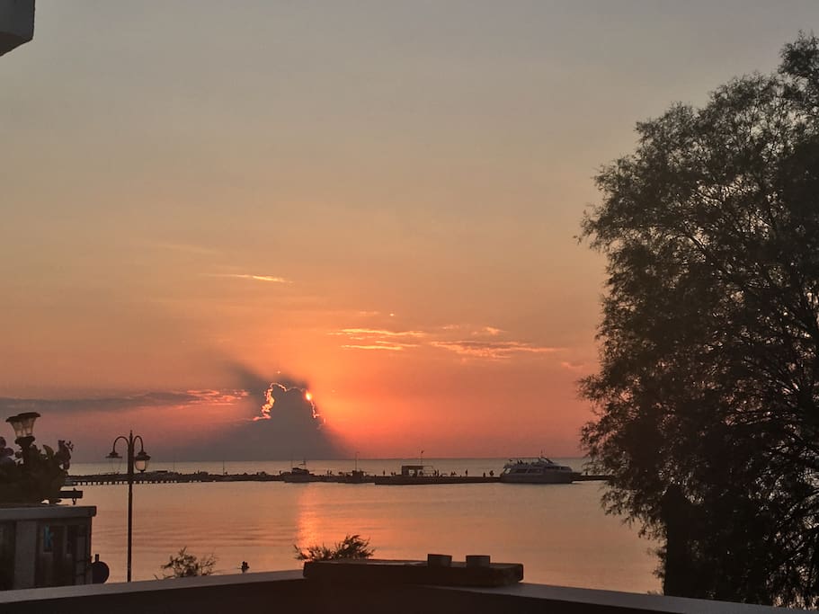 Sunset at Thermaikos bay as seen from the front balcony