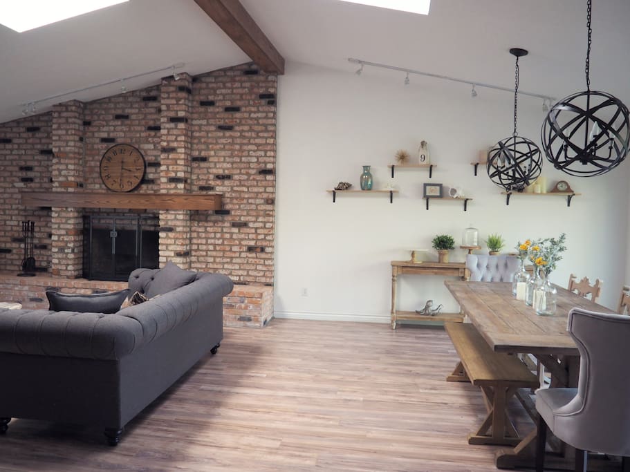 Living room and dining room
