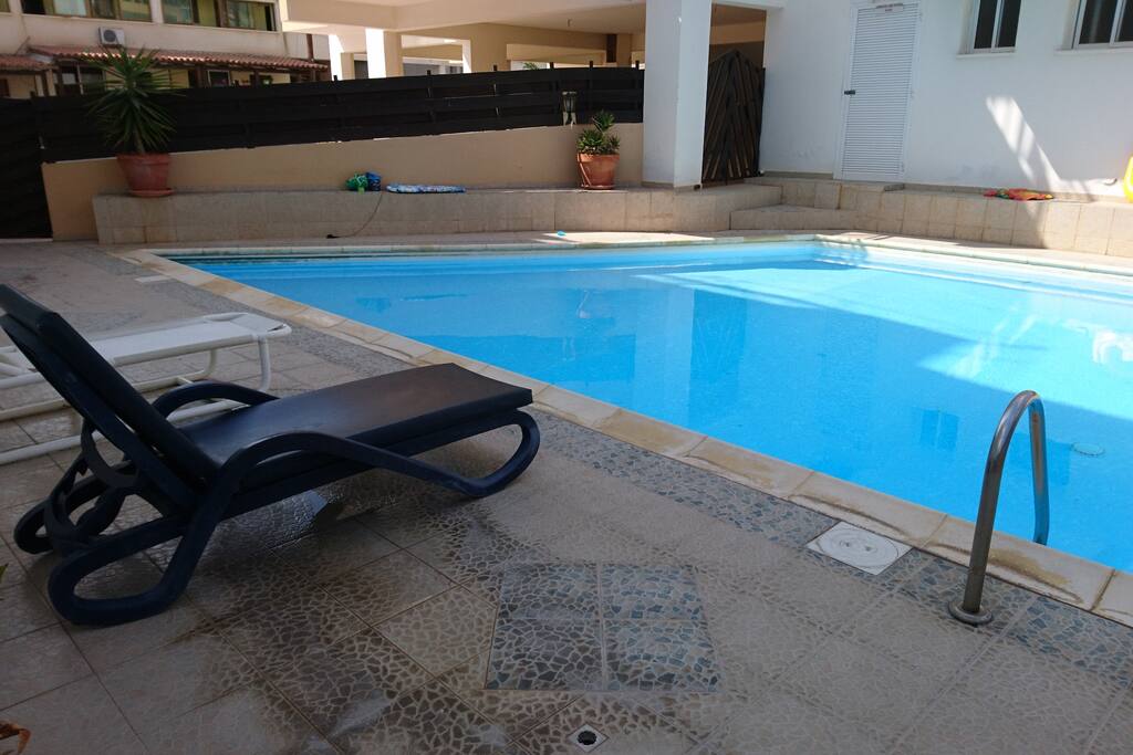 Sunbed belong to apartment in swimming pool area