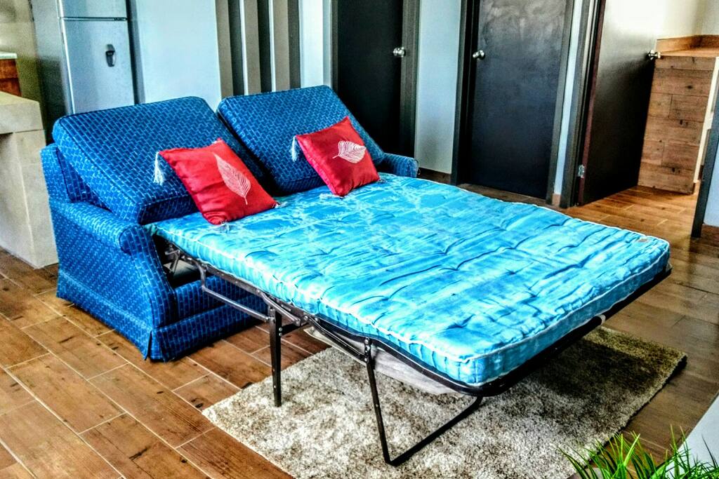 UN SOFA CAMA EXTRA EN LA SALA