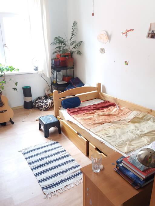 Pokoj s jednou posteli a pracovnim stolem/Room with one bed and a desk