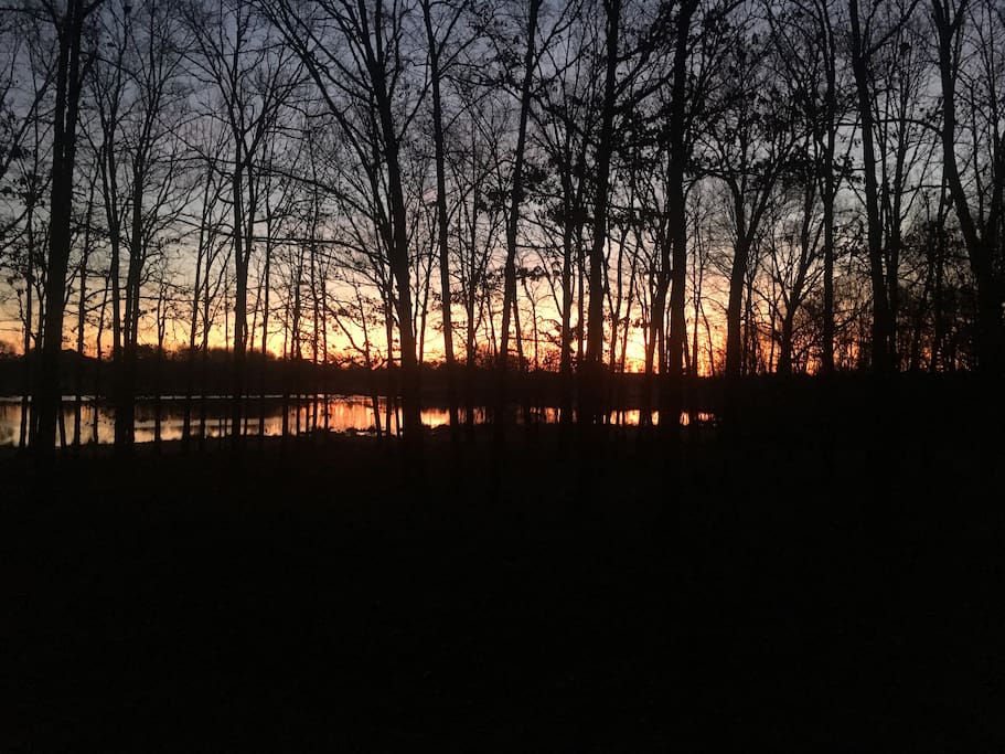 A beautiful sunrise over the private lake