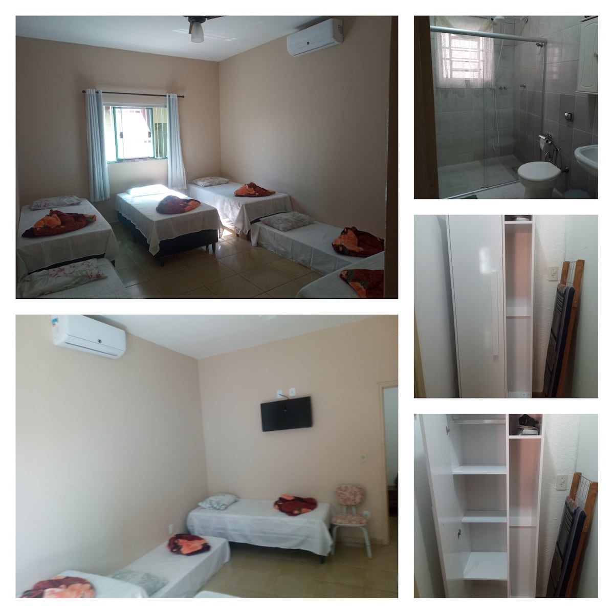 Апартамент 1 с климатик, вентилатор на тавана, смарт телевизор, килер и електрическа ютия.