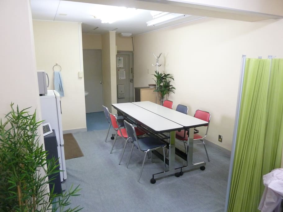 Dining room and kitchen area.