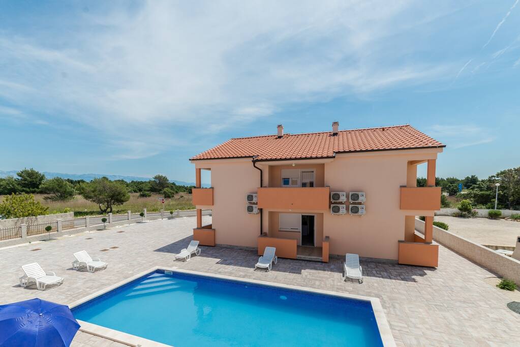 Outdoor swimming pool for relaxing summer days