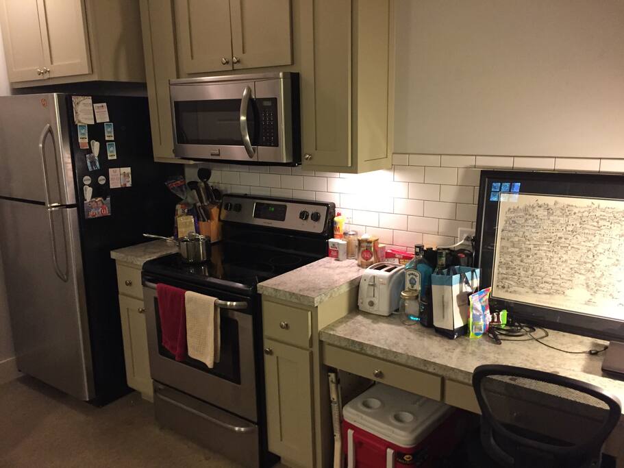 Kitchen and desk