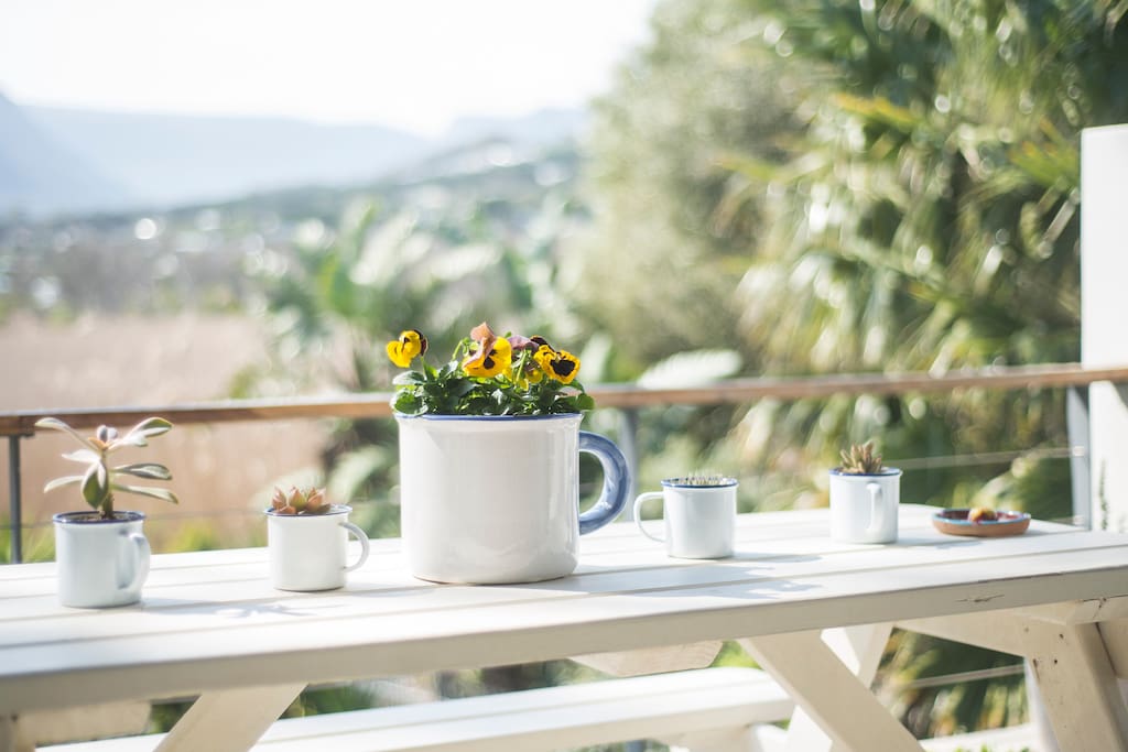 Outside table on the balcony