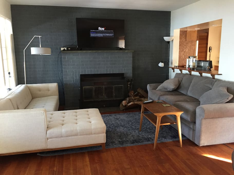 Living room with lake view
