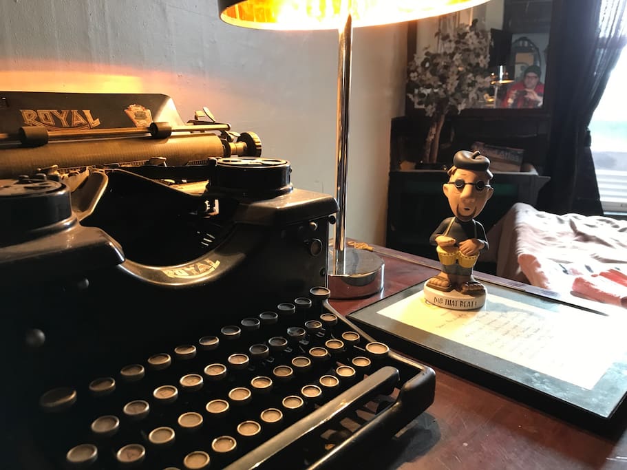 Your suite is filled with genuine Beat Generation antiques, collectibles, and autographed letters to set the mood, Daddy-O...