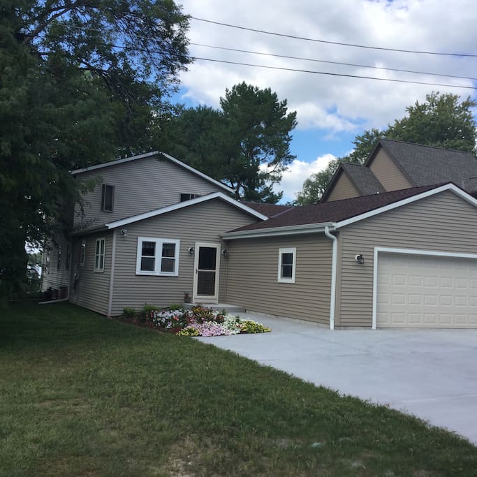 Front of house. 2.5 car attached garage