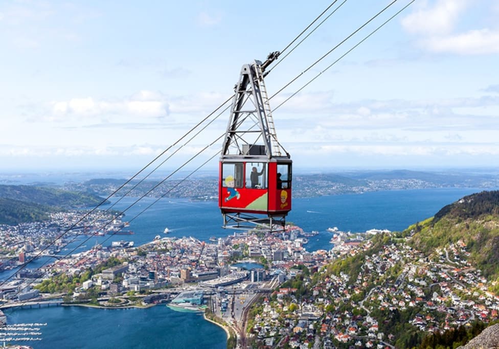 The cable car to Ulriken, the highest peak in Bergen, is only a few minutes away.