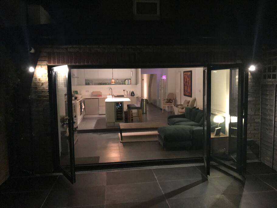 Evening with bi-folds open