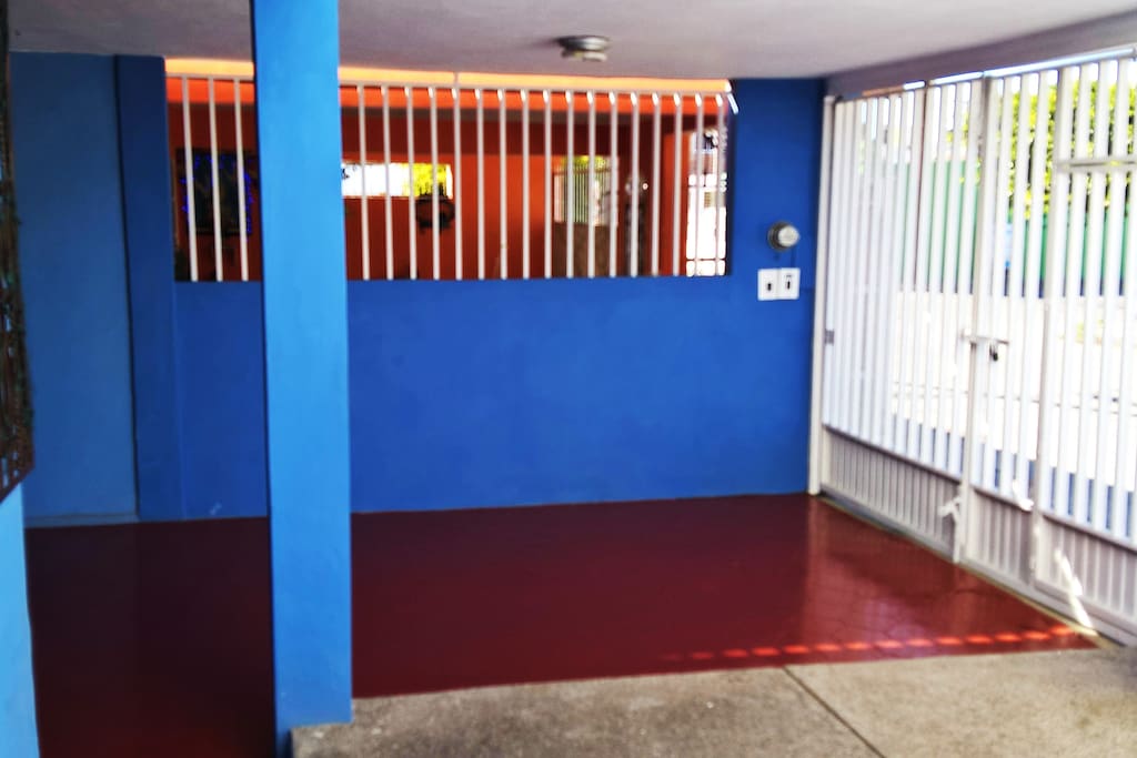 Covered carport and porch
fully protected.