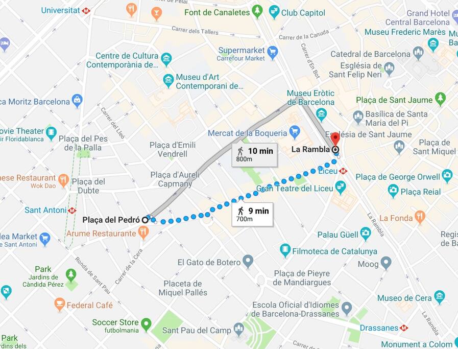 Minutes from La Rambla