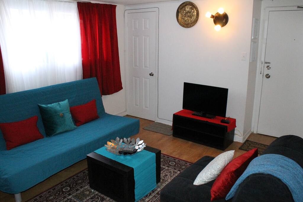 Spacious Living Room with the Futon Sofa Bed