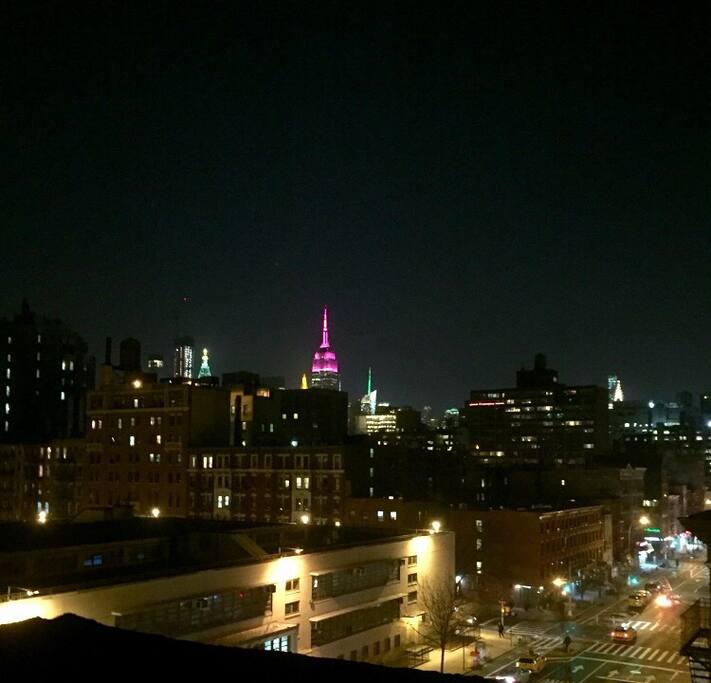Rooftop view of the Empire State Building.