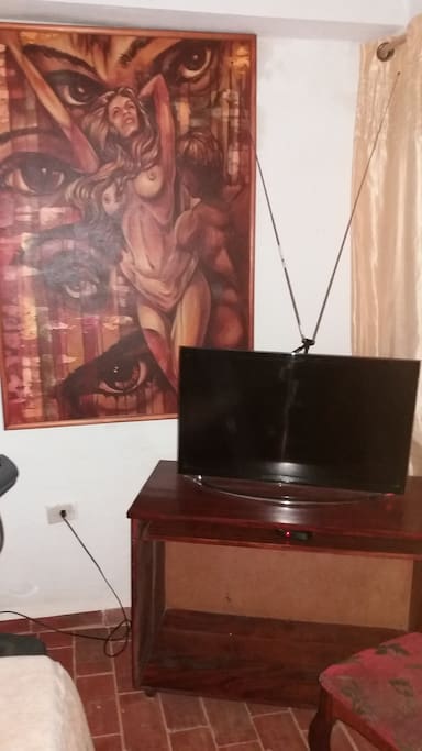 Habitación 1, tv , cuadro, decoración