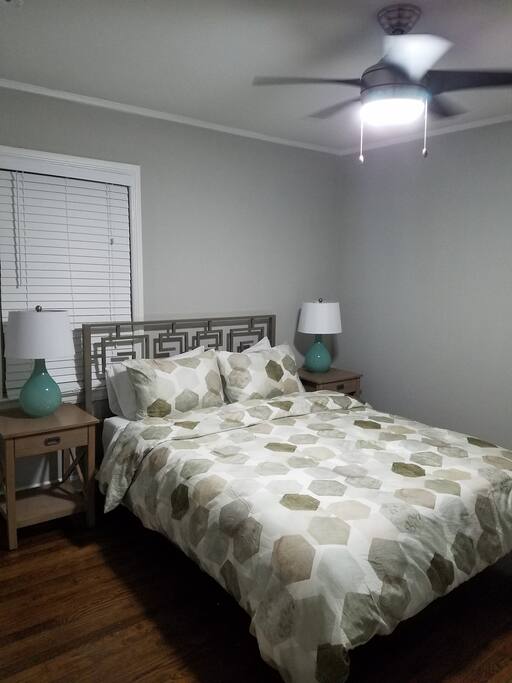 Bedroom 2 - Empty closet and dresser, charging stations, memory foam