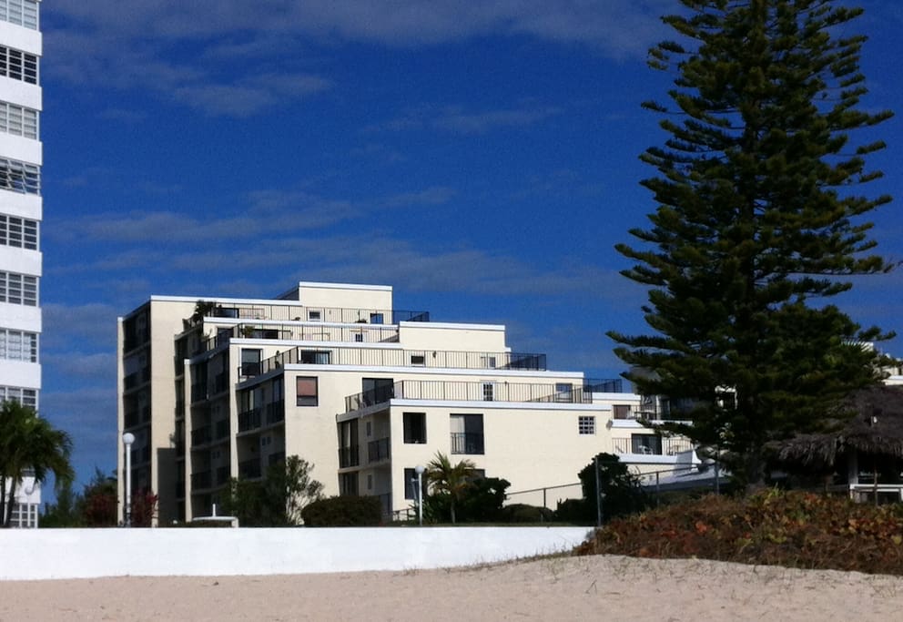 Right on the beach