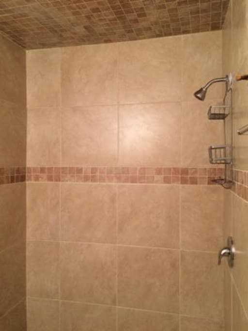 Newly remodeled upstairs bathroom shower